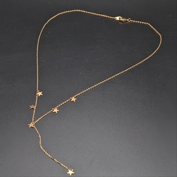 ROSE Gold toned Star Necklace with Dangle Charms - Picture 6 of 7